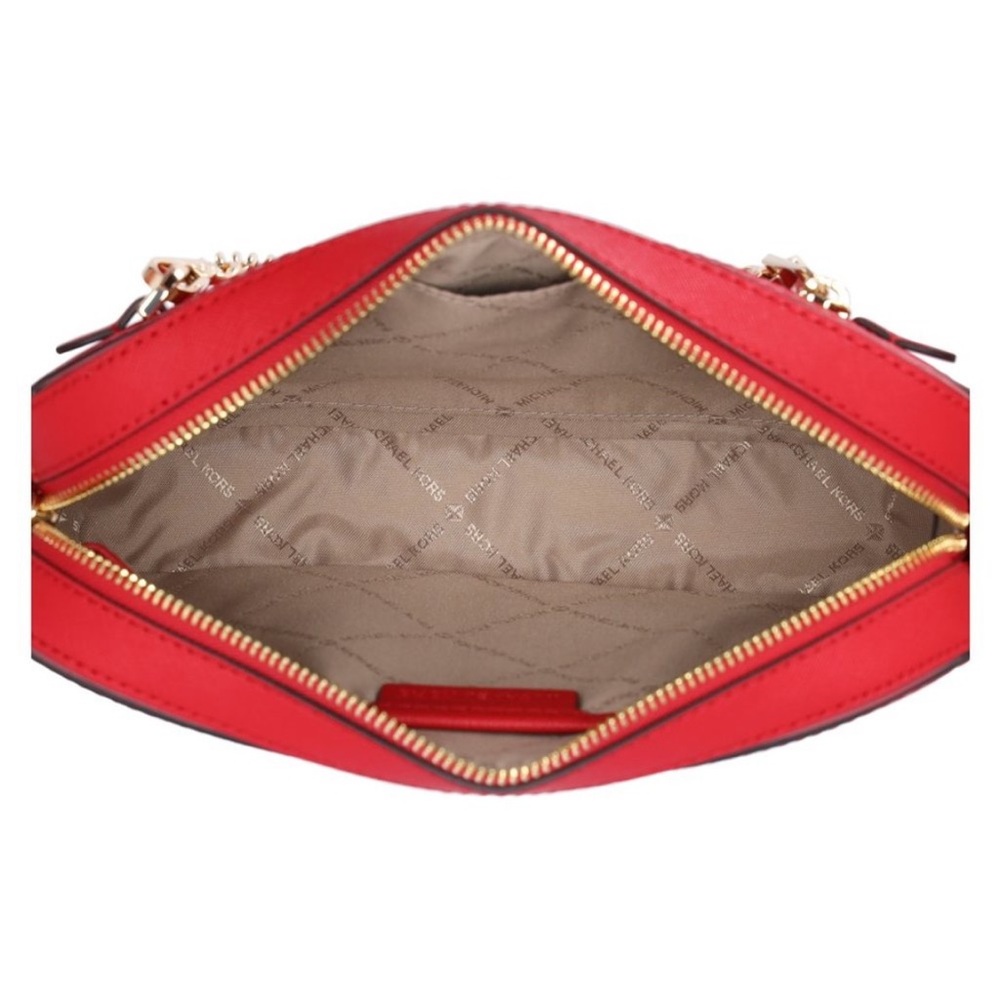 2pcs ♥️ Michael Kors Jet Set Item Chain Crossbody Bag & Dust Bag NWT Bright Red - Picture 7 of 8